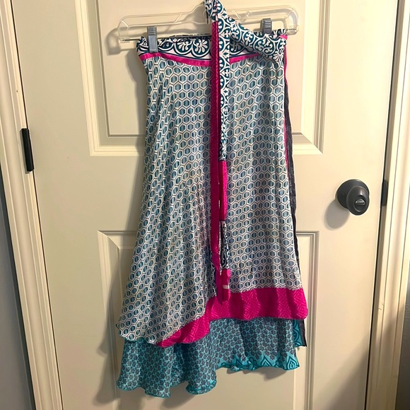 Iris Impressions Dresses & Skirts - Iris Sari Wrap Art Silk Dress